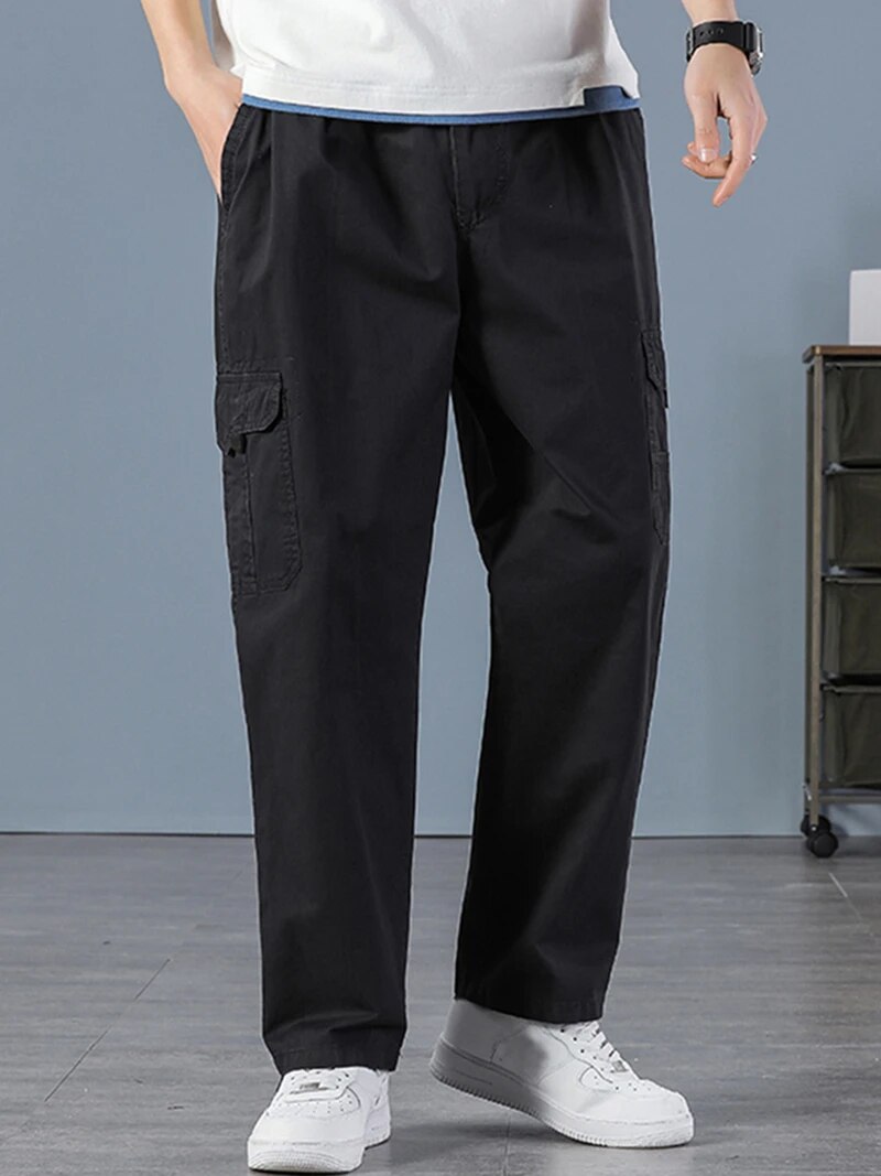 Street Fashion Art - Men's 100% Cotton Straight Black Joggers