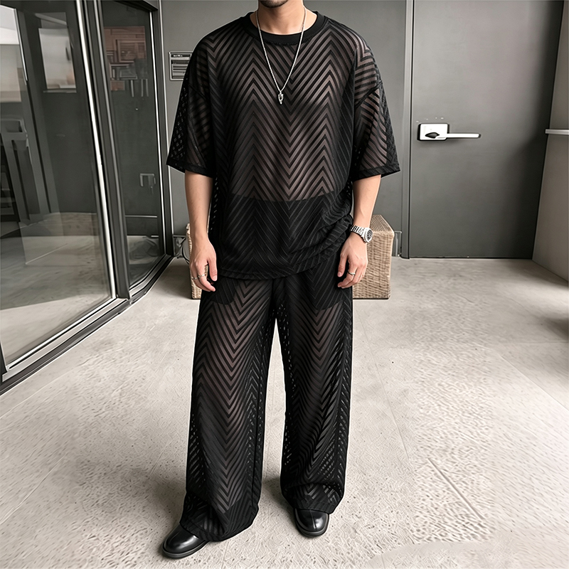 Street Fashion Mood - INCERUN Men's Sets See Through Mesh