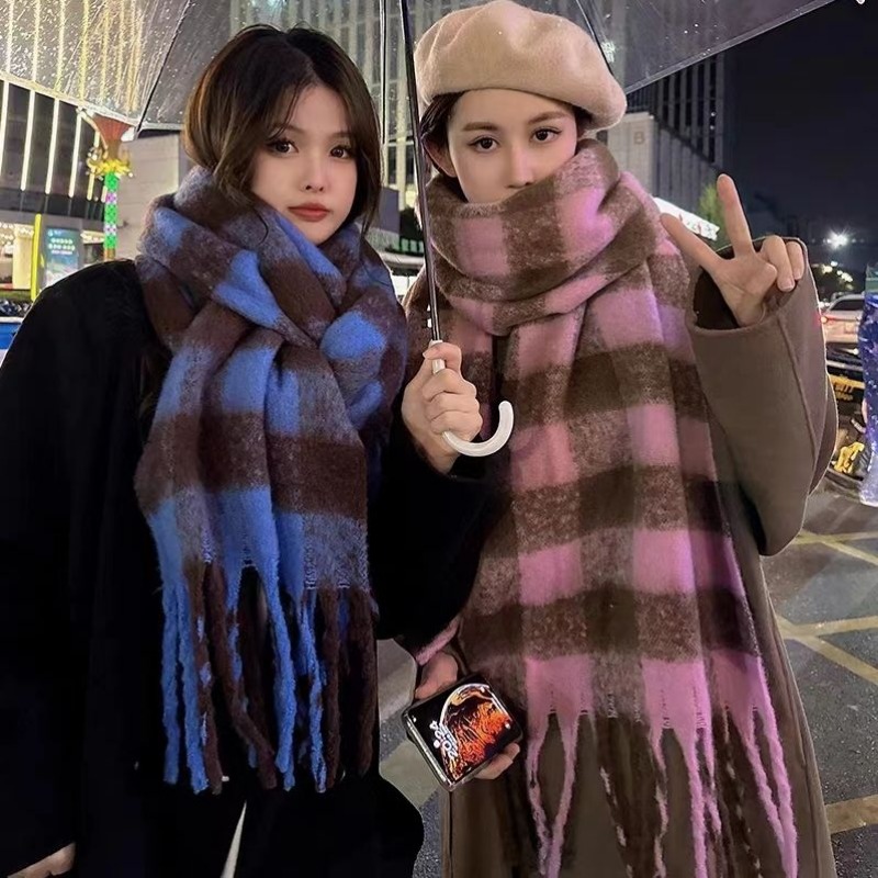 Street Fashion Harajuku - Korean Plaid Scarves Women Keep Warm