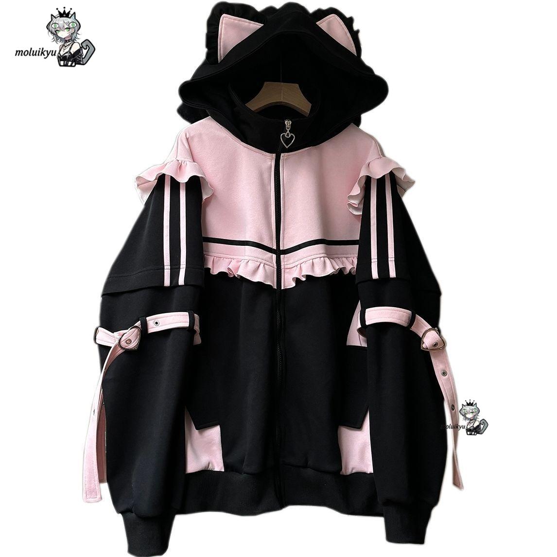 Street Fashion Harajuku - Y2K Kawaii Cat Ear Hoodie Women