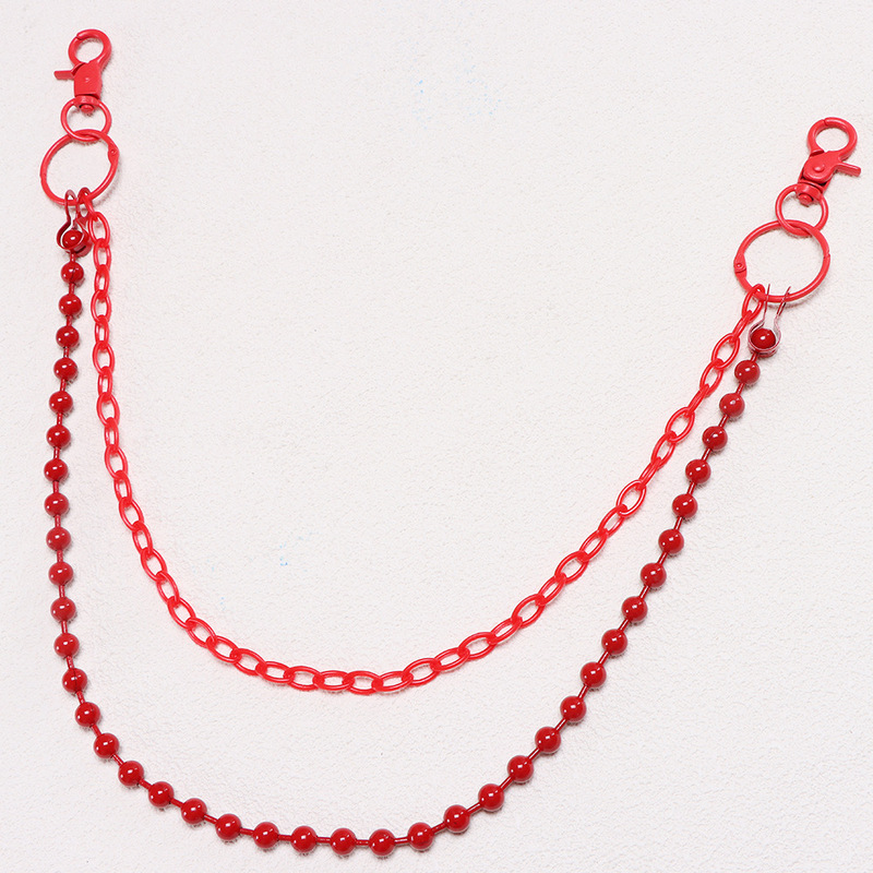 Bright Red Beaded Multi‑Layer  - Street Fashion Harajuku 评论和价格