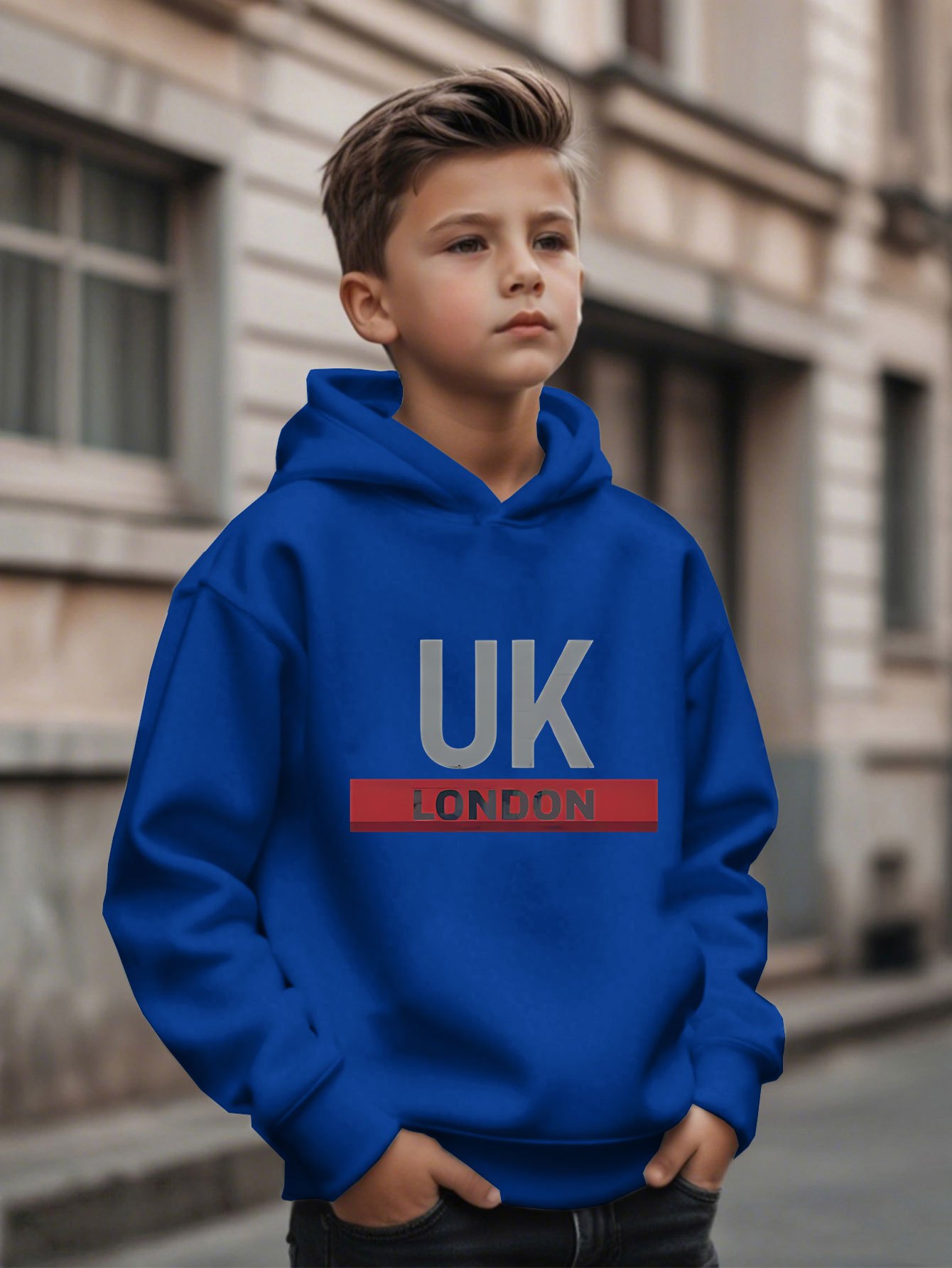 UK London Printed Hoodie Boys' - Street Fashion London 评论和价格