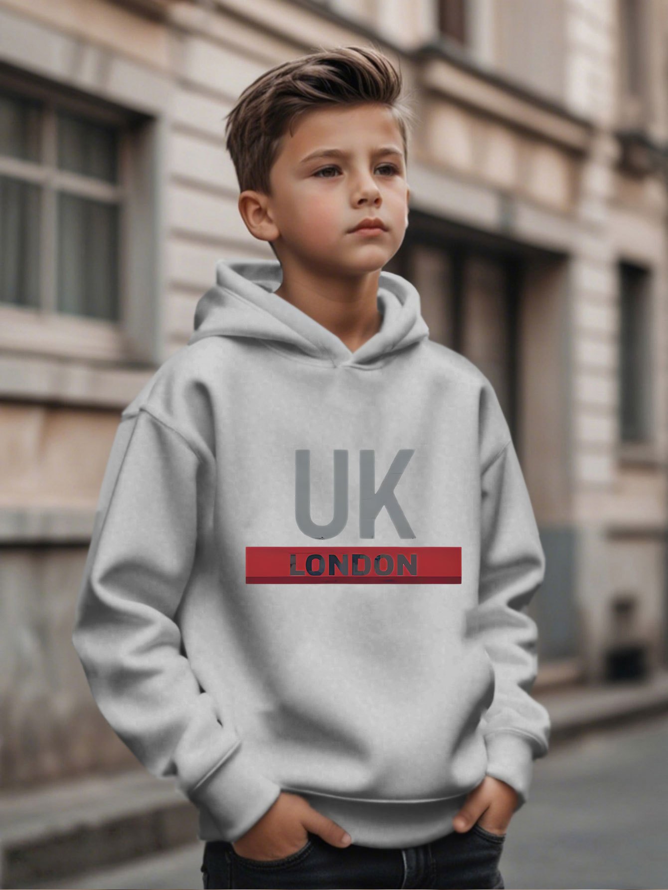 UK London Printed Hoodie Boys' - Street Fashion London 评论和价格