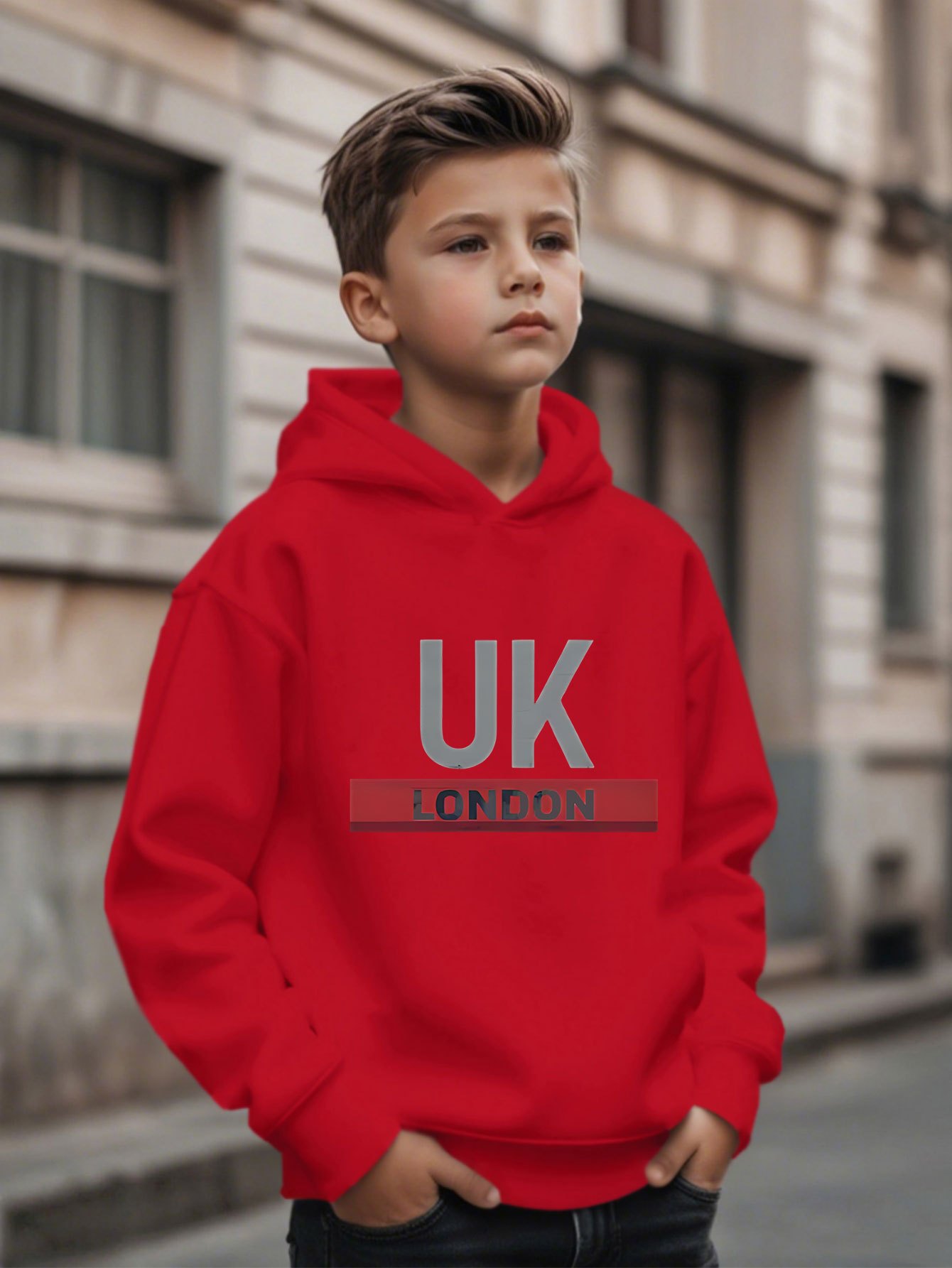 UK London Printed Hoodie Boys' - Street Fashion London 评论和价格