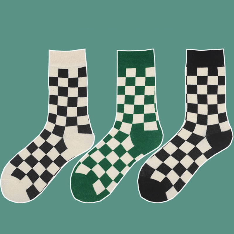 Women's Socks Black Checkerboa - Street Fashion Youtube 评论和价格