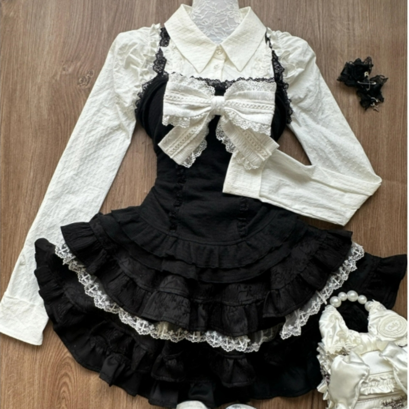 Y2k Aesthetic Lolita Style 3 P - Street Fashion Harajuku 评论和价格