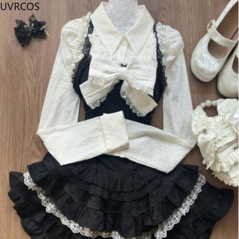 Y2k Aesthetic Lolita Style 3 P - Street Fashion Harajuku 评论和价格