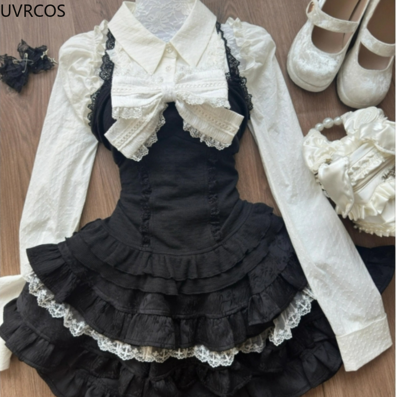 Y2k Aesthetic Lolita Style 3 P - Street Fashion Harajuku 评论和价格