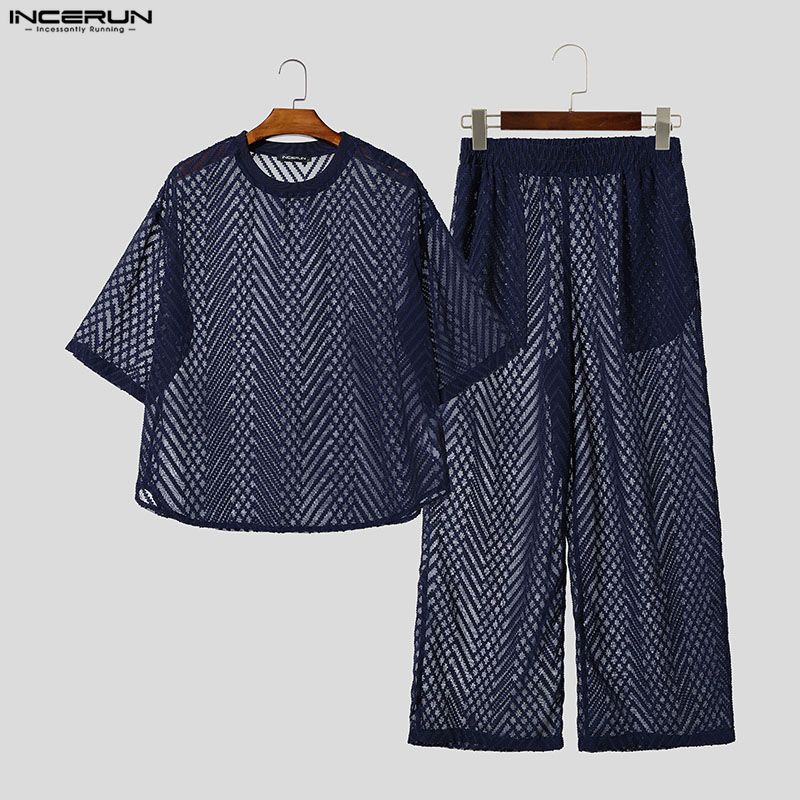 INCERUN Men's Sets See Through - Street Fashion Mood 评论和价格
