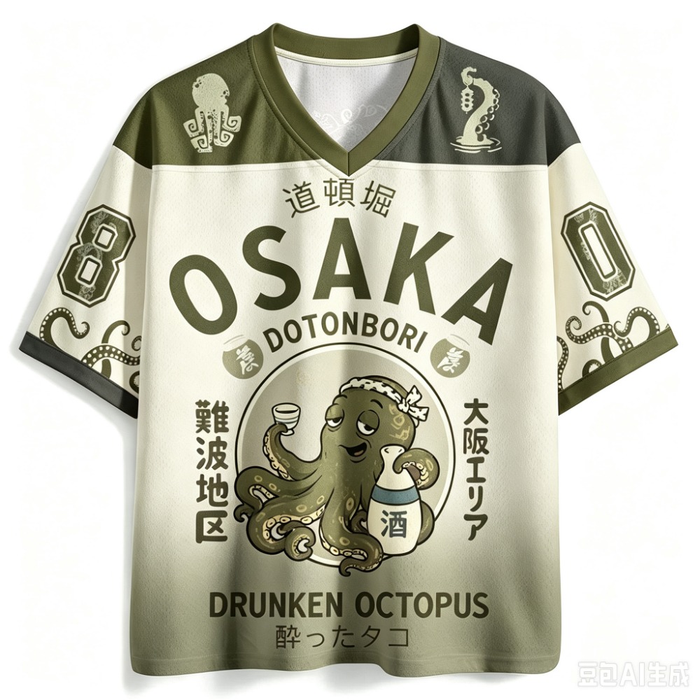 Y2K Osaka Octopus Pattern 3D P - Street Fashion Osaka 评论和价格