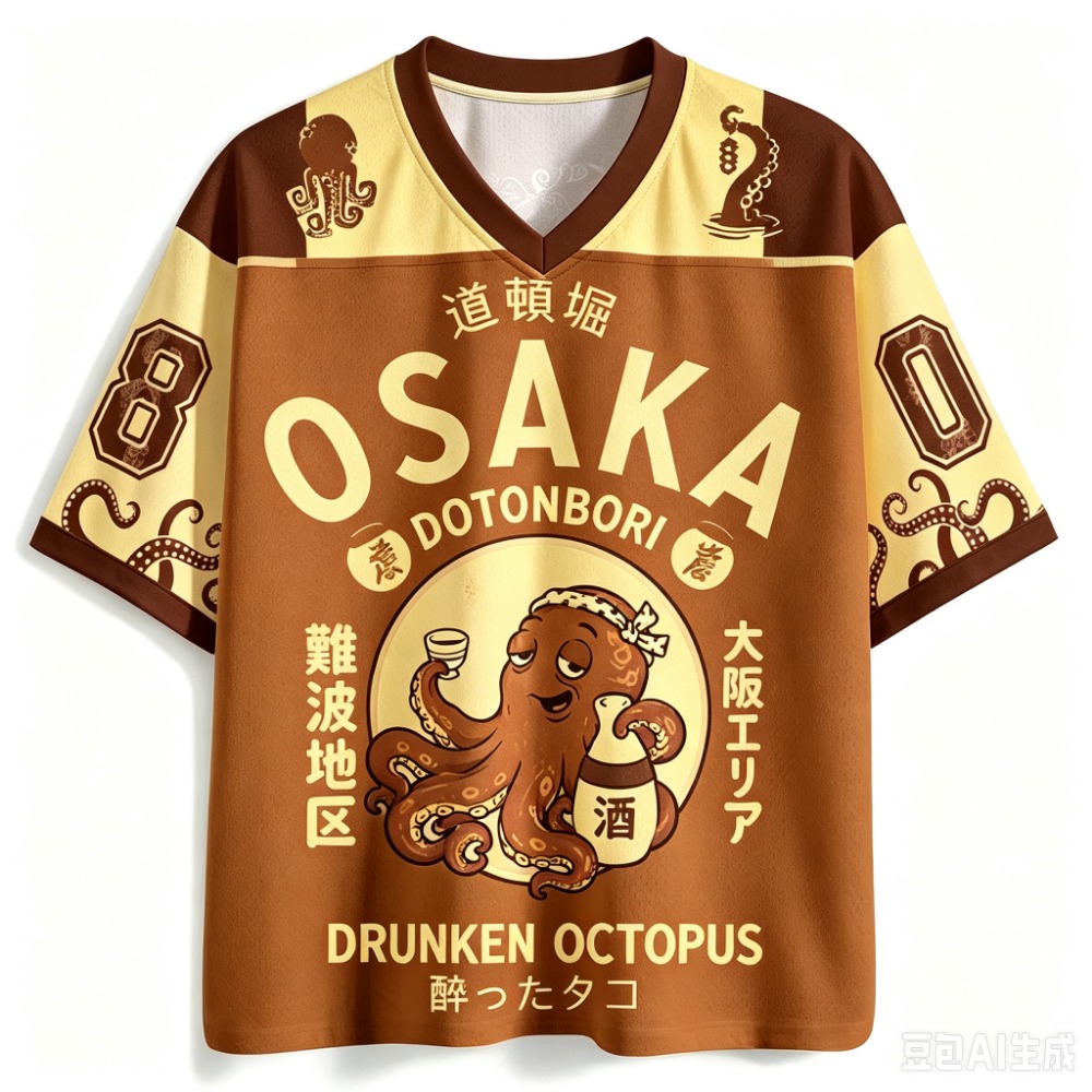 Y2K Osaka Octopus Pattern 3D P - Street Fashion Osaka 评论和价格