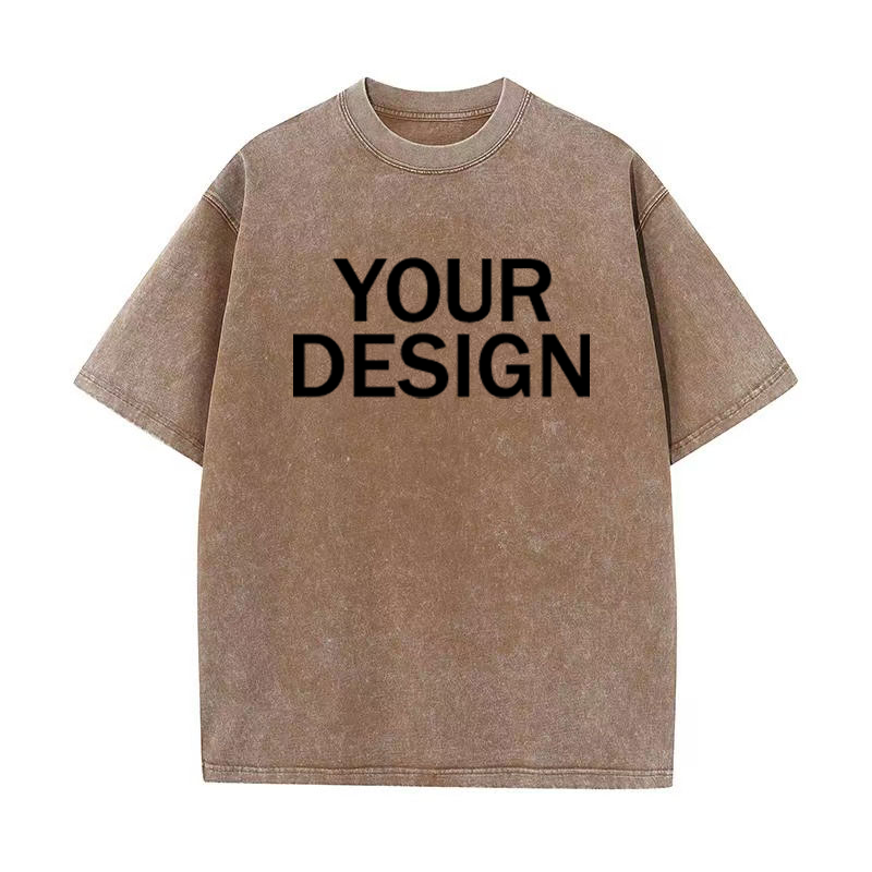 Unisex Cotton Wash T-Shirt Vin - Street Fashion Mood 评论和价格