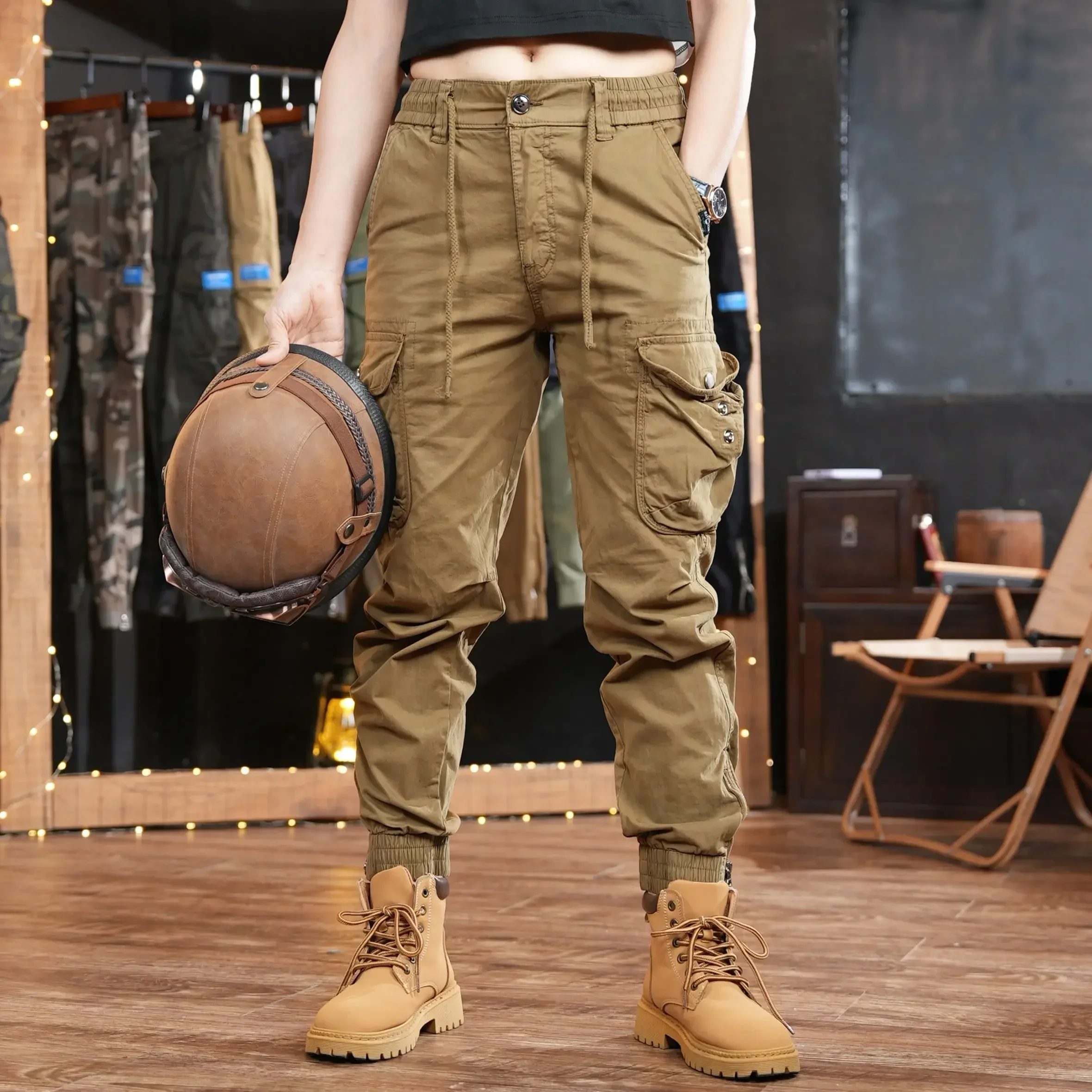 Multi Pocket Outdoor Trousers  - Street Fashion Harajuku 评论和价格